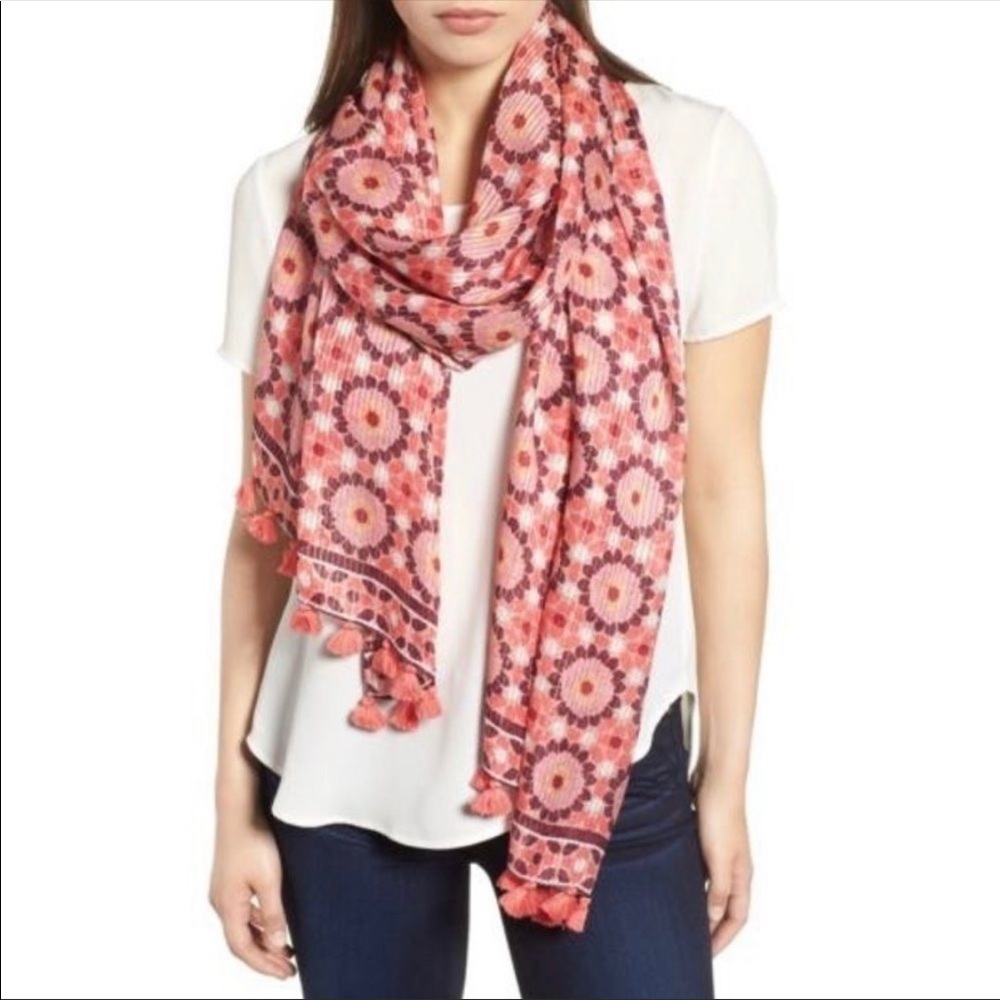Kate Spade Silk Floral Mosaic Scarf/Wrap - Picture 3 of 4